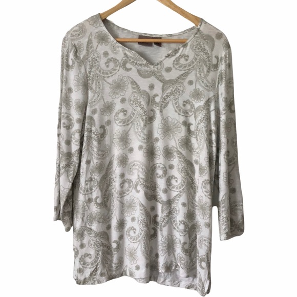Chico’s EASYWEAR Top Size 1 Paisley - Picture 10 of 11